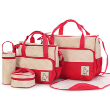 FreeshippingMother infanticipate mummy Babies bags nappy bag multifunctionaldouble shoulder cross body 5 piece set messenger bag