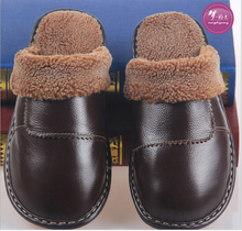 Genuine Leather 2016 Winter Women Home Slippers Plush Fur Winter Slippers Waterproof Indoor Slippers