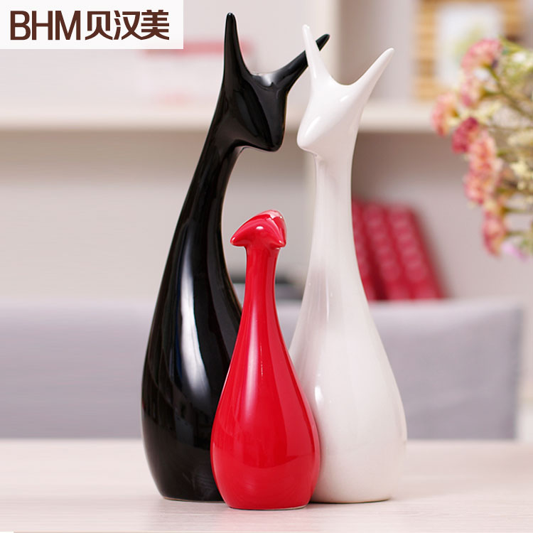 3pcs ceramic crafts abstract art decorative furnishing articles home decor wedding birthday gifts statuette - Home Decor Articles 3pcs ceramic crafts abstract art decorative furnishing articles home decor wedding birthday gifts statuette - Home Decor Articles