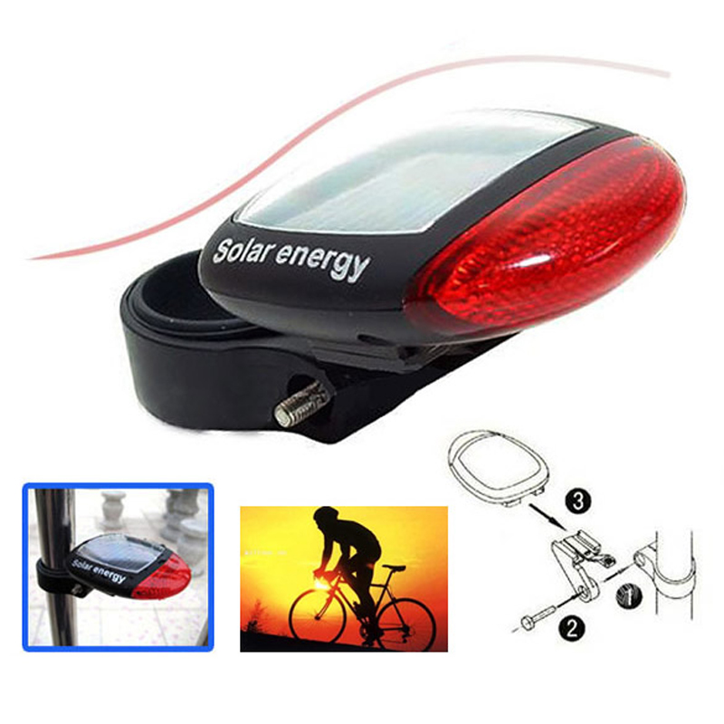 Image of New Bicycle Bike Solar Powerful LED Rear Tail Bike Lamp Lights Red Free Shipping TL#8