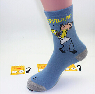 Simpsons family male half invisible socks Cotton Graffiti Styles Socks harajuku summer style weed happy socks