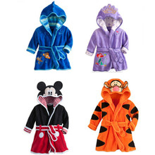 Children Bathrobe Mickey Cartoon Boys Girls Flannel Pajamas Sleepwear Mickey Baby Bathrobe With Hooded peignoir enfant