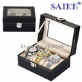 Free Shipping 3 Grids Leather Watch Display Box Top Brand Watches Storage Box Upscale Solid Watch