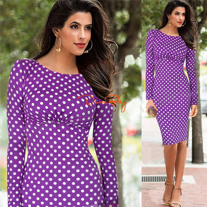 Purple polka dot dress