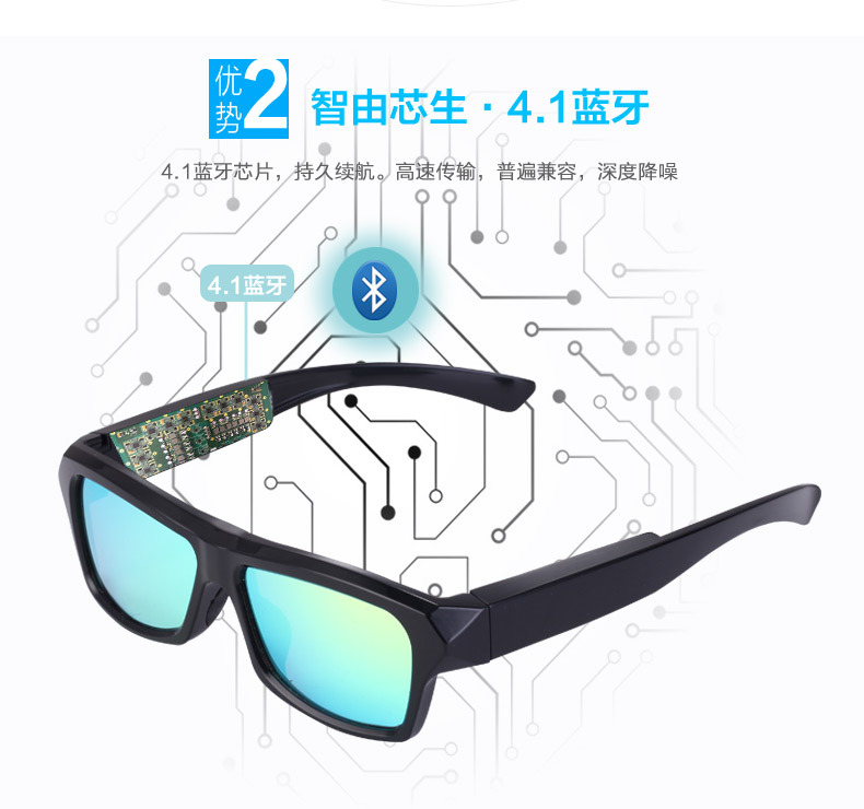 Fashion Sports Stereo Wireless Bluetooth 4.1 Headset headphone Polarized Driving