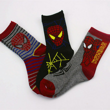 2015 New Baby Socks 3 Pairs Lot Boys Girls Spiderman Top Quality Children Cartoon Character Socks