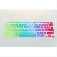 Dazzle Color rainbow Silicone Laptop keyboard Skin Protector Cover film Guard 100pcs for Apple Macbook Pro Air Retina 13 15 17