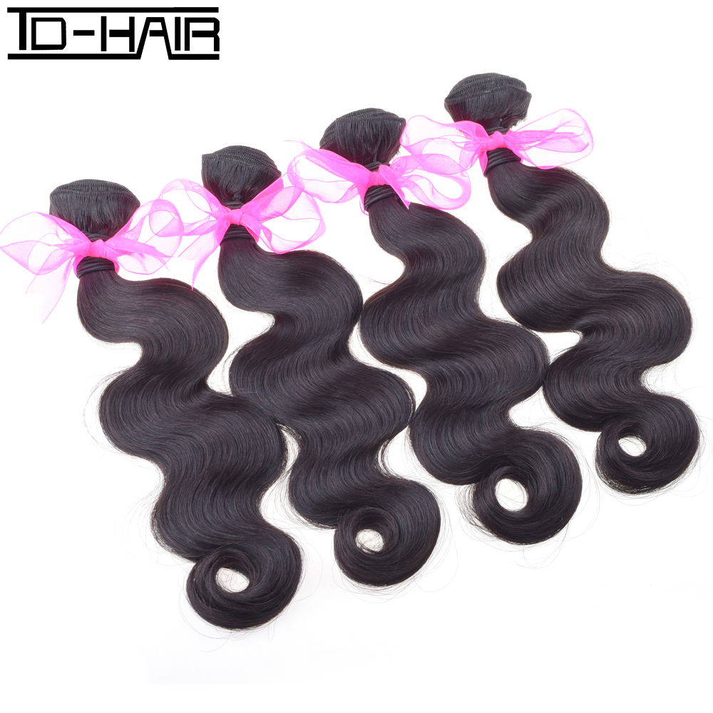 Image of 6A Brazilian virgin hair extension body wave 4pcs lot natural color 1b Remy human hair weave Wholesale TD HAIR Bundles