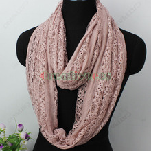 Fashion Stylish Women Girl s Lace Hollow Out Net 2 Layer Infinity 2Loop Cowl Eternity Endless