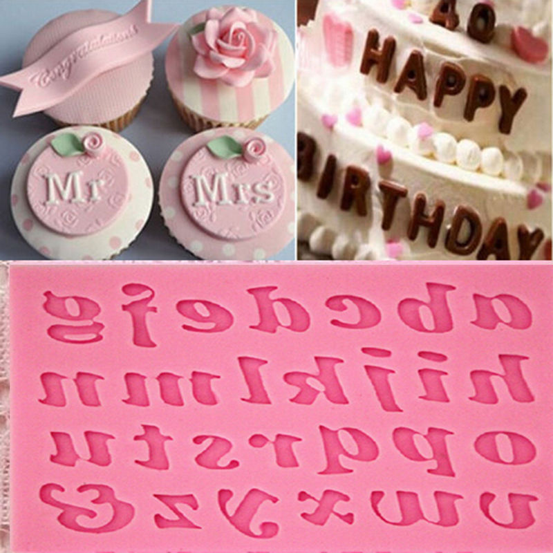 Image of Letters Shaped Silicone Cake Mold Sugar Paste 3D Fondant Cake Decoration Tool