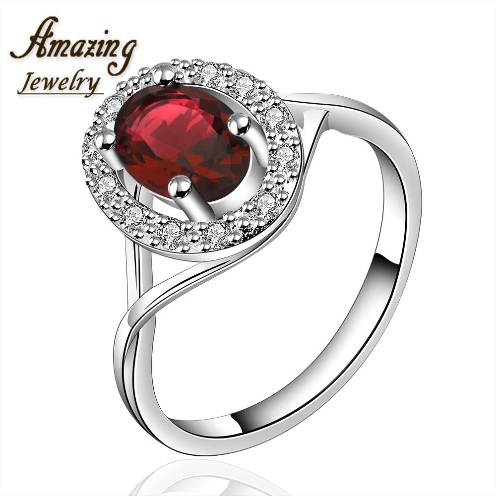 Fashion Jewelry silver Plated vintage big sapphire crystal CZ diamond ruby wedding lord of the Rings
