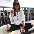 2016 Fashion Women Coat White Pullovers Loose Autumn Sweatshirts Special Tie Bandage O Neck Casual Femme