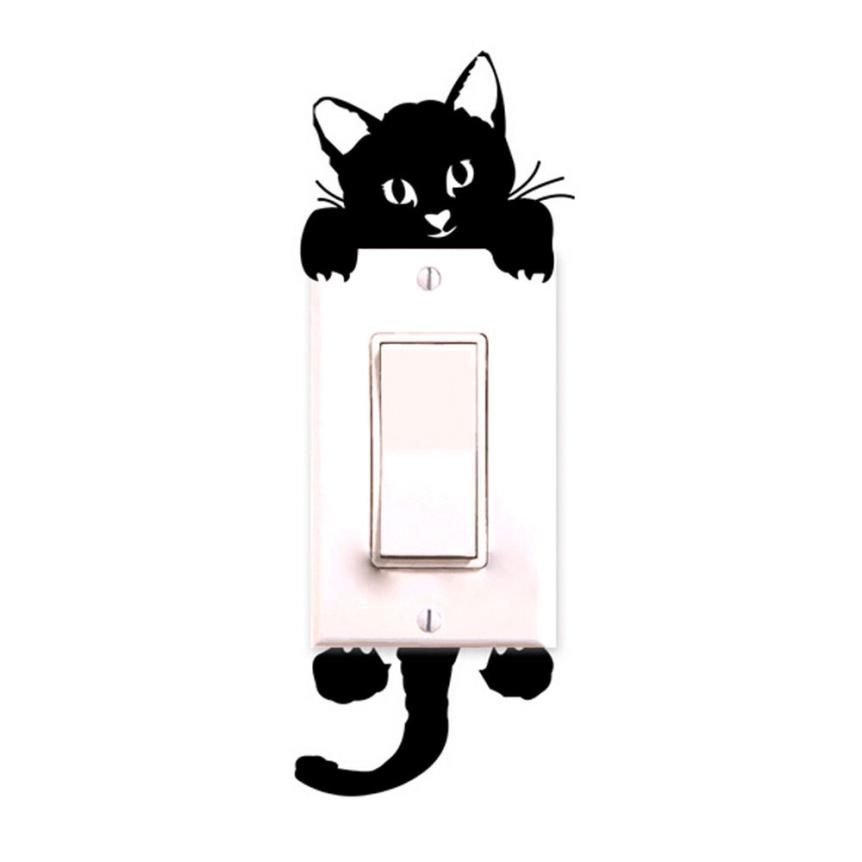 Image of Cat Wall Stickers Light Switch Decor Decals Art Mural Baby Nursery Room DIY poster vinilos paredes Quality First