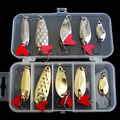 10pcs box Spoon Fishing Lures Metal Lure Kit iscas artificias Hard Bait Fresh Water Bass Pike
