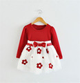 2016 Baby Princess Girls Toddler New Born Flower Dress for Newborn Long Sleeves 1 2 Year
