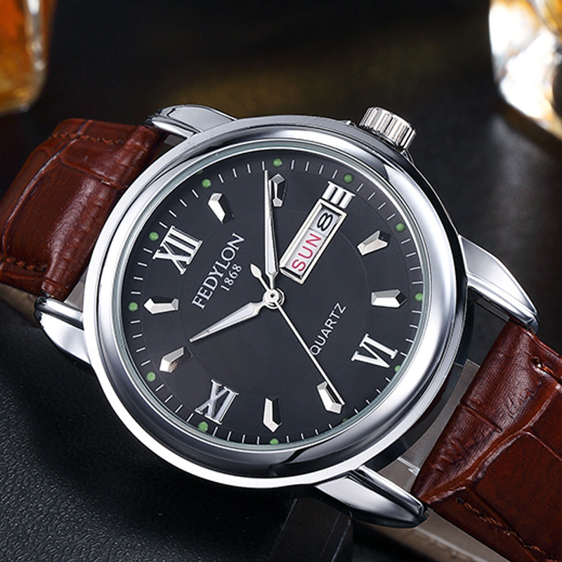 Montre Homme New Luxury Mens Watches Super Soft Leather Clock Men Date Day Calendar Waterproof Quart