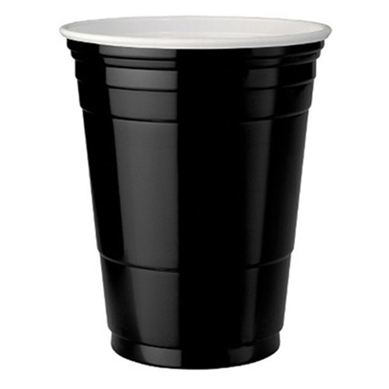 20pcs Solid Black Plastic Cups Insulated Solo Cup 16oz