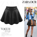 brand new 2016 summer fashion PU leather skirts women plus size above knee mini skirt Black