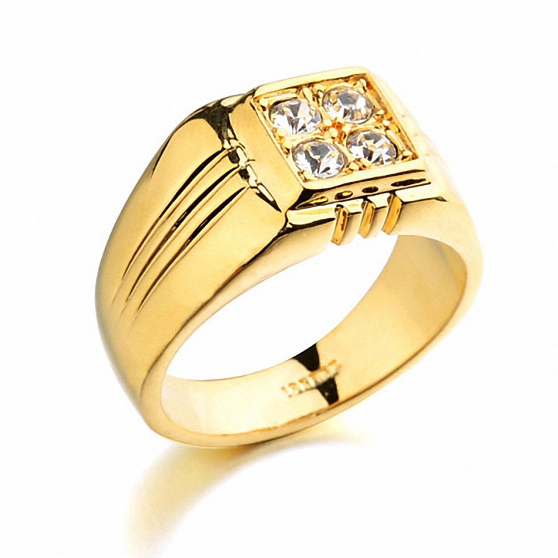 Real Italina Rings for men Genuine Austria Crystal 18K Gold Plated Fashion wedding ring New Sale ...
