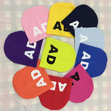 Fashion kids hats 2015 Letter AD print boys girls hat cotton warm knitting skullies beanies winter hats for toddler baby