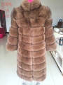 100 Real fur coat 2016 fox fur fashion 100 cm length coat the beauty of the