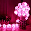 8 Color Night Light 20 LED Novelty Rose Flower Fairy String Lights Wedding Garden Party Christmas
