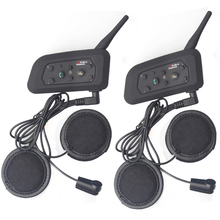 2016 new! 2 pcs Bluetooth Motorcycle Helmet Intercom Interphone Headset intercomunicador motocicleta with Updated soft earphone