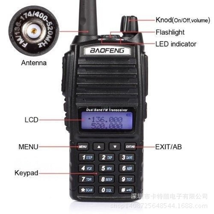 HOT! Walky Talky Professional 10km Walkie Talkie Vox with Double PTT CB Ham Portable Radio Station Handy Radio Vhf Uhf Dual Band (28)