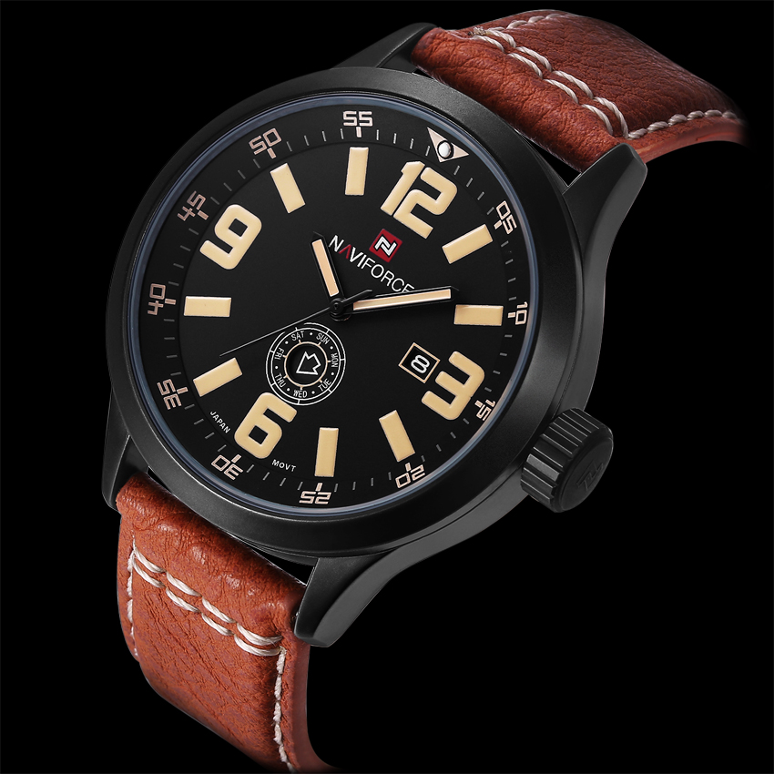 Hot Fashion Men Sports Watches Men's Quartz Hour Date Clock Man Leather Strap Military Army Waterpro