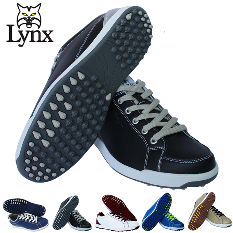 Men Lynx brand outdoor Golf shoes male waterproof anti-slip shock absorption sports shoes men mirofiber leather athletic shoes