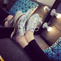 New Fall Fashion Genuine Leather Hot Women Casual Shoes Pointed Toe Sliver Loafers Flat Shoes a