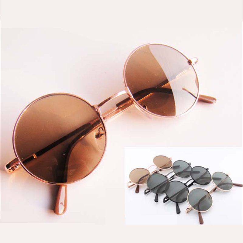 Image of Fashion Vintage Round Sunglasses For Women Men Brand Designer Mirrored Glasses Retro Female Male Sun Glasses Men's Women's Pixel