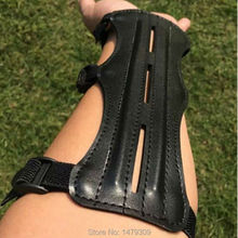 9inch black leather arm guard Shooting Protector Archery Bow And Arrow Shooting Armguard barcer