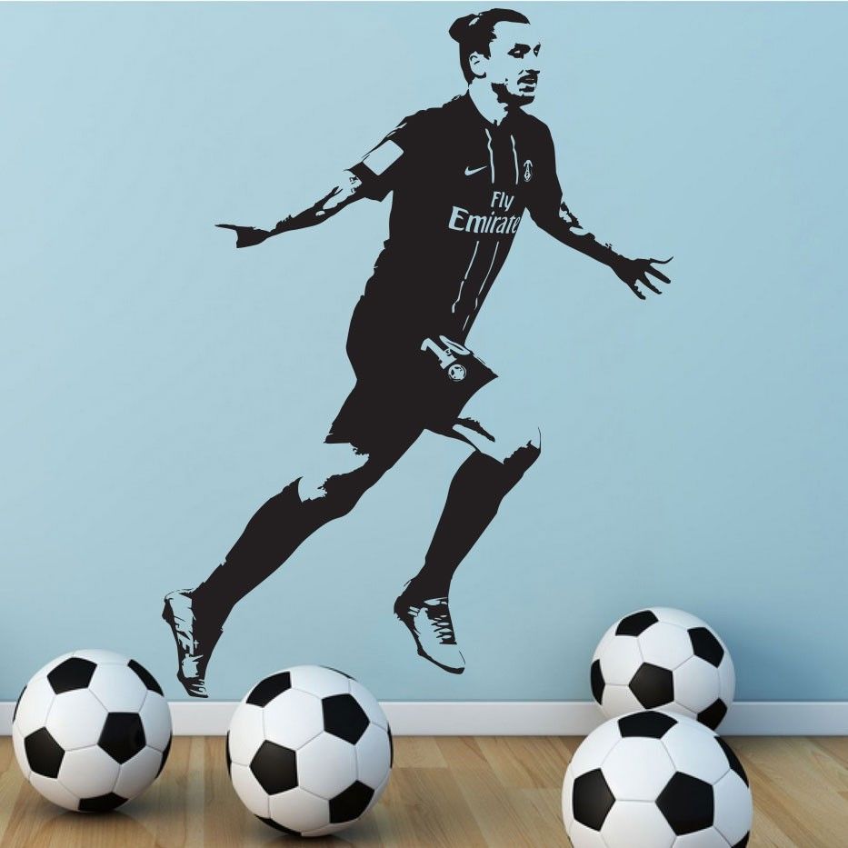 Poster Zlatan Ibrahimovic PSG Soccer Football Vinyl Wall Sticker Wall Decal Home Decor Wallpaper Wall Mural Art