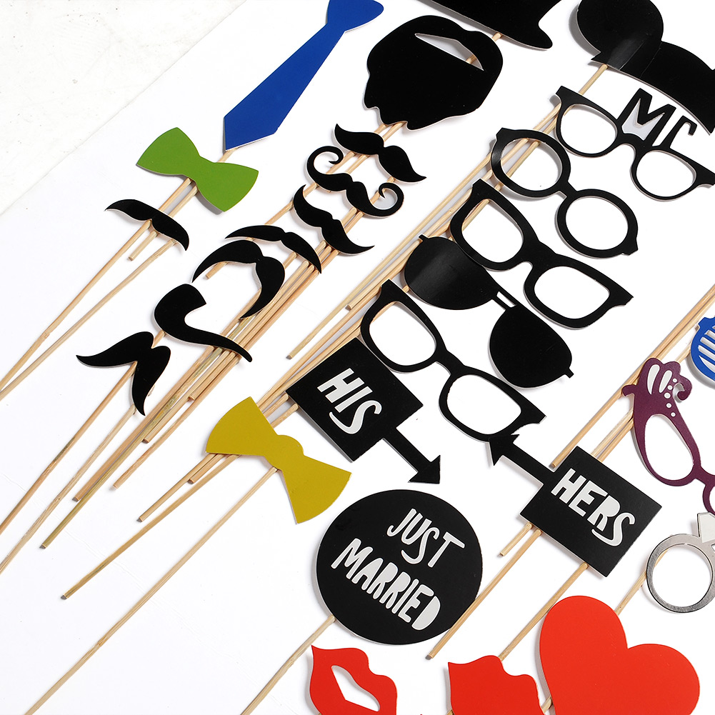 Image of 31PCS New Face Funny Masks Photo Booth Props Photography Mustache On A Stick Birthday Christmas Party