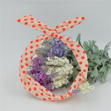 12 Colors Korean Dots Cute Bunny dot Rabbit Ear Ribbon Headwear Hairband Metal Wire Scarf Headband Hair Band Accessories