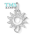 new sun Charm carrier adorned with syn zirconia European style Jewelry Pendant charm carrier fit karma
