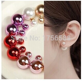 Image of European and American fashion retro simple imitation pearl earrings exaggerated the size of the female Free Shipping
