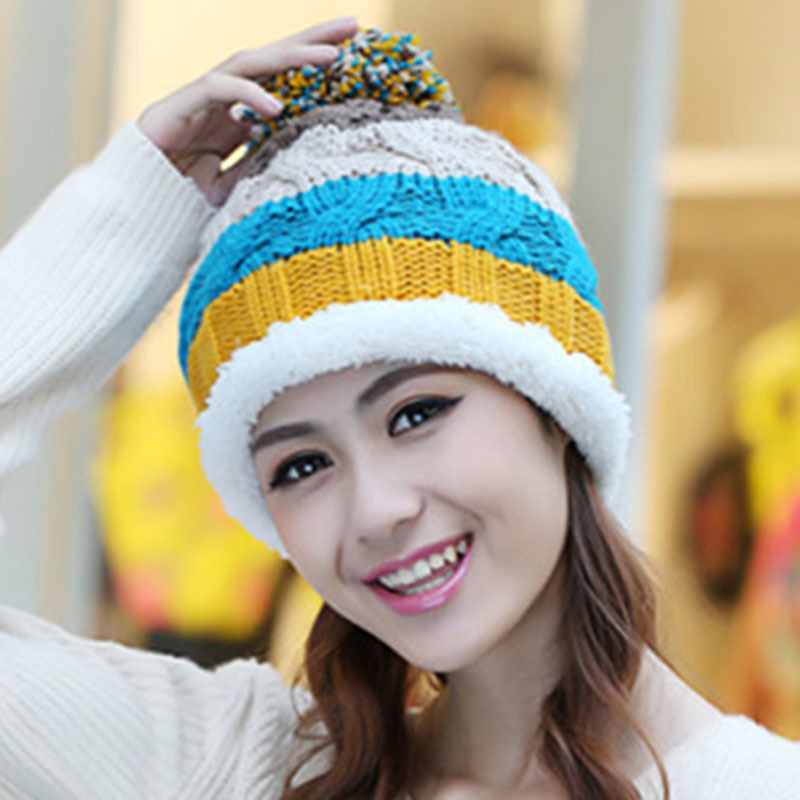 Winter Hat Ms. Outdoor Knitted Hat Beanie lined H...