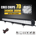 Oslamp 7D 34 360W CREE Chips LED Light Bar Offroad Combo Beam Led Work Light Bar