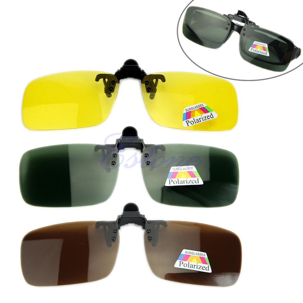 Image of New Hot Clip-on Flip-up Lens Polarized Day Night Vision Sunglasses Driving Glasses S,M,L