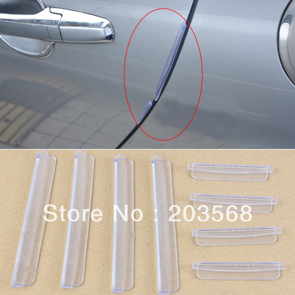 Free Shipping 8pcs Car Door Edge Guards Trim Molding Protection Strip Scratch Protector Clear