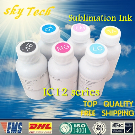 Free shipping, Sublimation ink suit for Epson ICBK12 - ICLM12 ,suit for Epson CC-550L , Epson CC-500L ,100ML per color 6pcs/lot