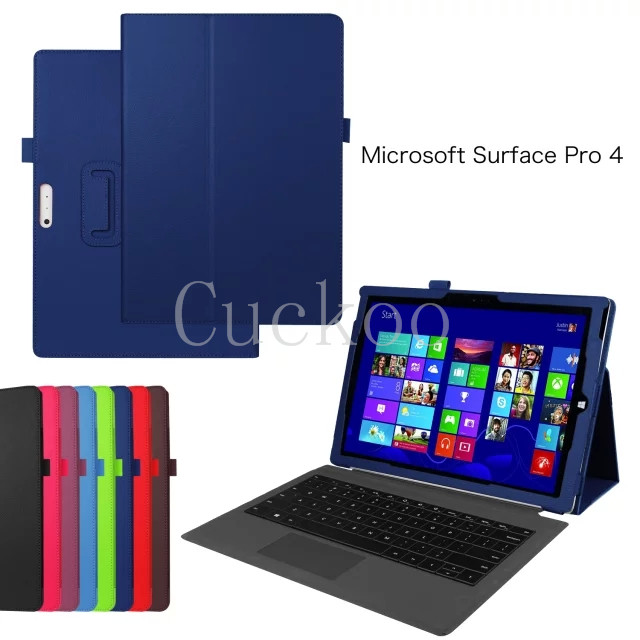 Case For Microsoft Surface Pro 4,Premium PU Leather Folio Stand Cover