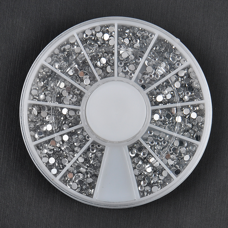 Image of 2000pcs Glitter 1.5mm Clear Transparent Round 3d Nail Art Decorations Rhinestones Manicures Wheel Nail Studs Free Shipping