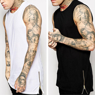 Mens summer hip hop tank top for men gym vest extend long new fashion mens sleeveless
