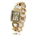 Gold Silver Ladies Watches Women Wristwatches Flower Pattern Rectangle Dial Quartz Analog Bracelet Watch