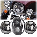 7 Inch Motorcycle Daymaker LED Headlight 2pcs 4 1 2 Fog Lights for Harley Davidson LED