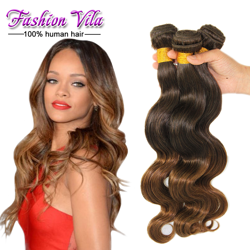 Image of 6A ombre hair extensions brazilian virgin hair body wave 4pcs/lot two tone #4/30 rosa hair ombre hair weaves tangle free