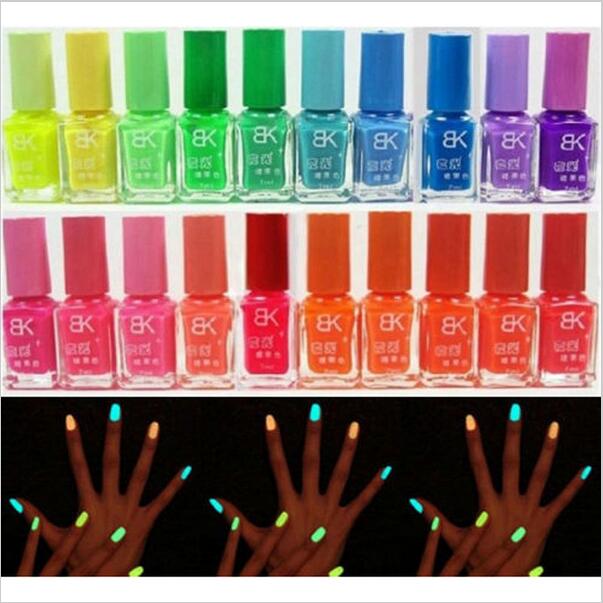 Image of 2016 Hotsell New Hotsell 19 Candy Colors Glow The Dark Luminous Fluorescent Nail Art Polish Enamel Free Shipping Beauty